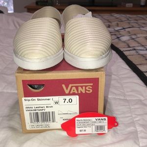 Vans moto slip-on size 7 off-white